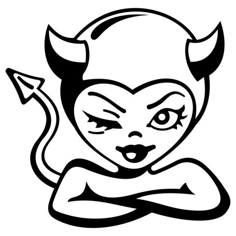 Devil Girl Coloring Page